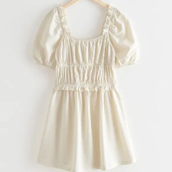 & other stories Voluminous Puff Sleeve Mini Dress - Picture 3 of 6